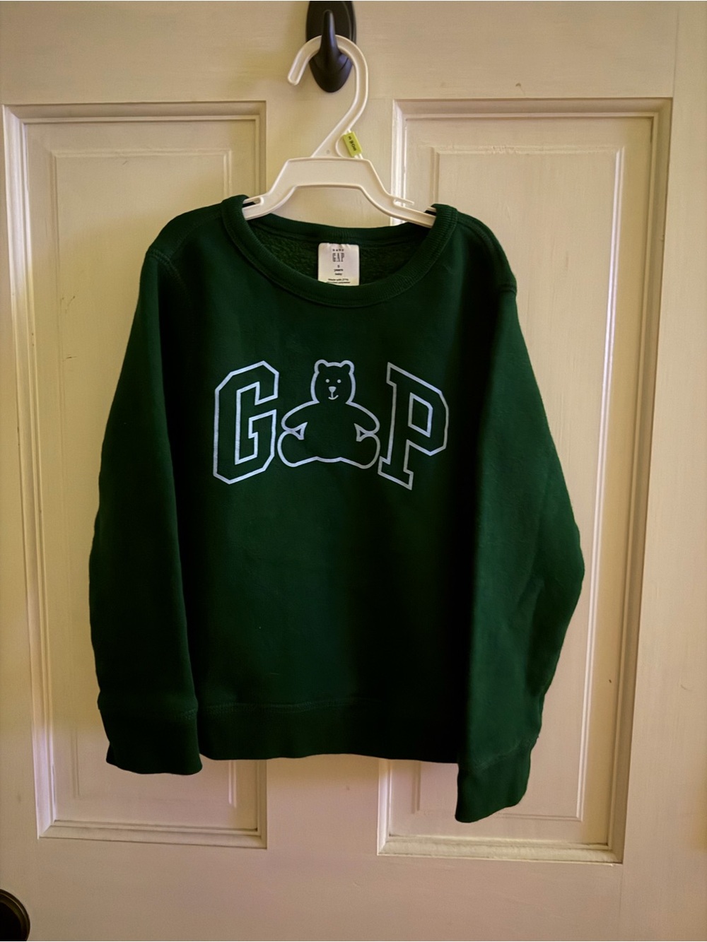 GAP Men's Dark Green Bear Logo Crewneck Sweatshirt
